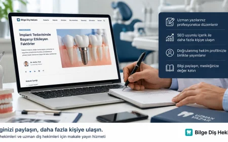 Diş hekimleri ve uzman diş hekimleri için makale yayın hizmeti